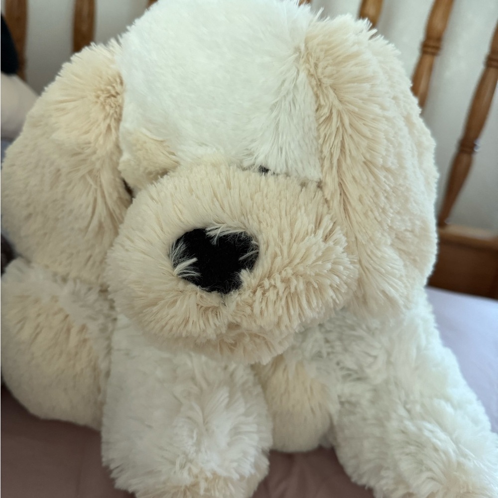 Plush Cream and White Dog Toy